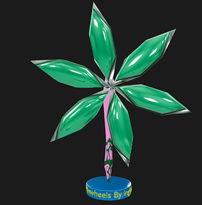 3D pinwheel #37 Hovering Emerald Crystals